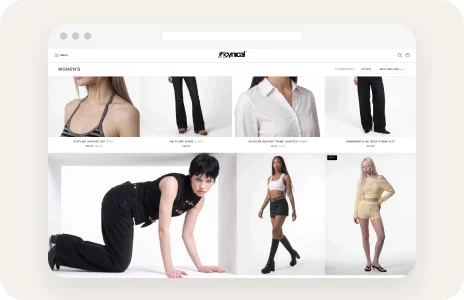 The Cynical women’s collection page open in a browser